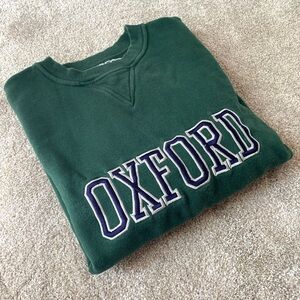 Vintage Oxford logo sweathshirt in hunter green -Oxford Athletic Clothing Co.